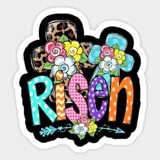 Happy Easter For Christian Girls Mom He Is Risen Leopard Sticker